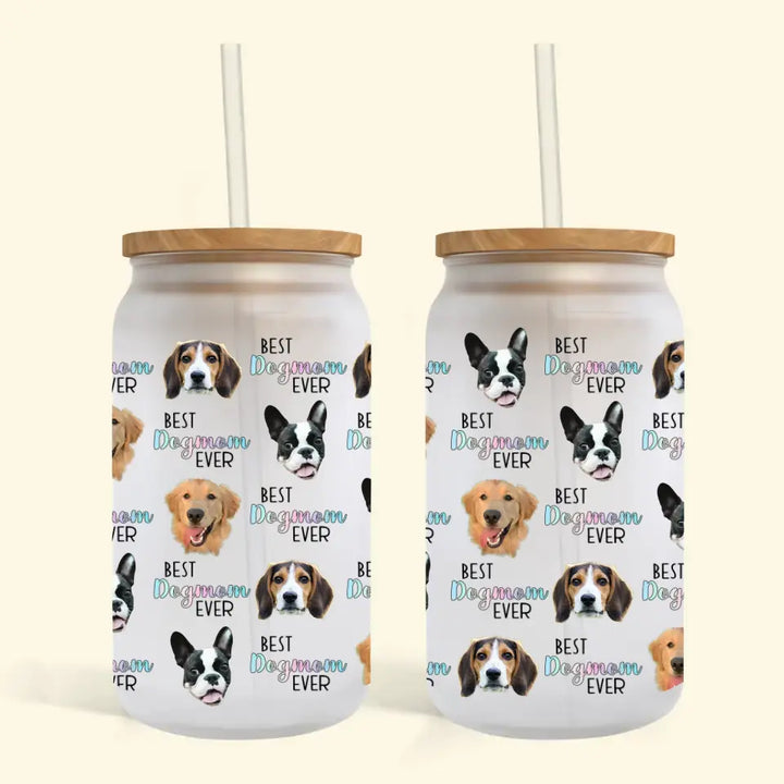 Best Pet Mom Ever - Personalized Custom Glass Can - Gift For Pet Owner, Pet Lover