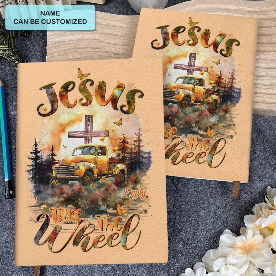 Jesus Take The Wheel V3 - Personalized Custom Leather Journal - Memorial Gift For Besties