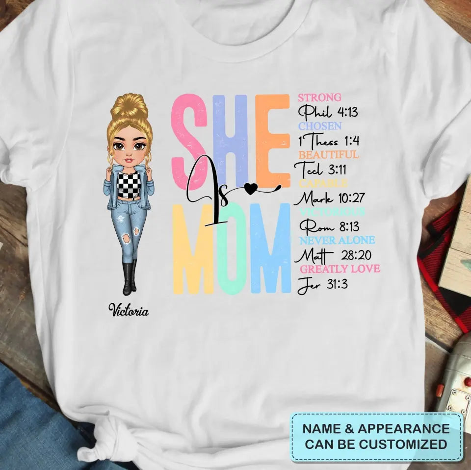 She Is Mom - Personalized Custom T-shirt - Mother's Day Gift For Mom, Family Members