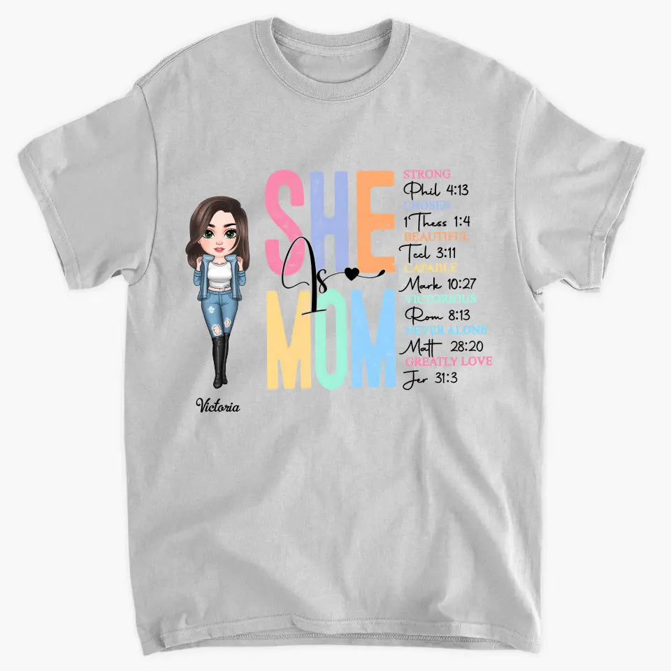 She Is Mom - Personalized Custom T-shirt - Mother's Day Gift For Mom, Family Members