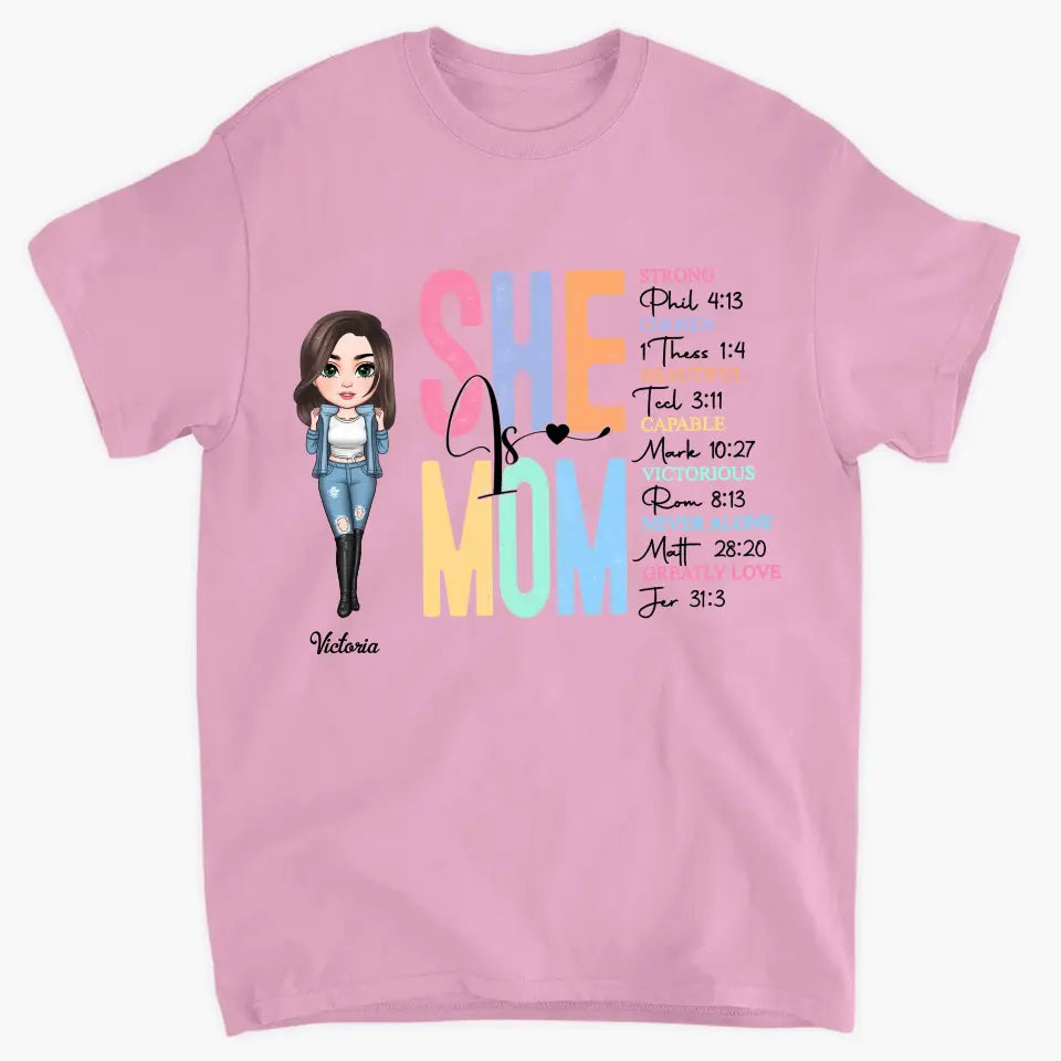 She Is Mom - Personalized Custom T-shirt - Mother's Day Gift For Mom, Family Members