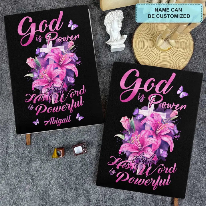 God Is Power And His World Is Powerful - Personalized Custom Leather Journal - Gift For Family, Family Members