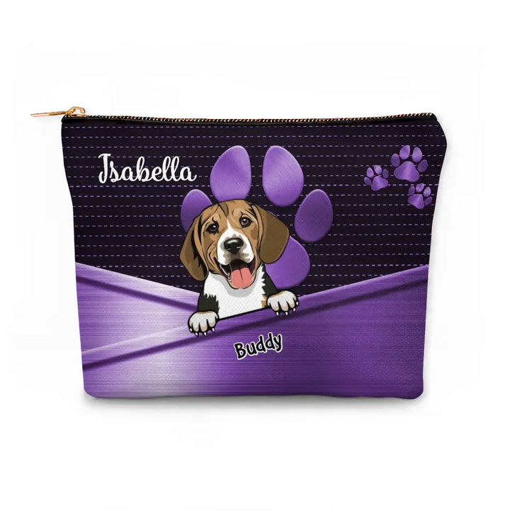 Multi Color Bag  - Personalized Custom Canvas Makeup Bag - Gift For Pet Owner, Pet Lover