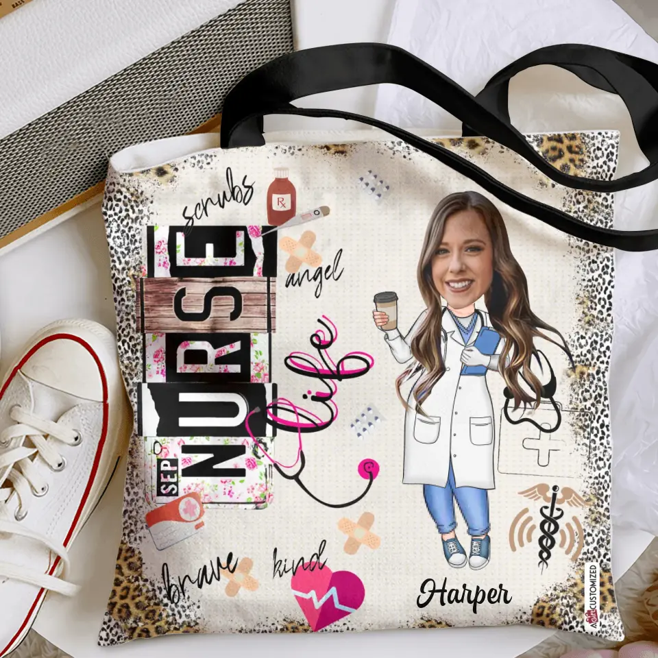 Nurse Life Scrub - Personalized Custom Tote Bag - Nurse's Day, Appreciation Gift For Nurse