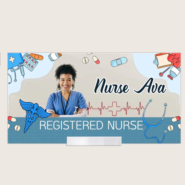 Welcome To My Office Custom Photo - Personalized Custom Acrylic Plaque Clear Stand - Nurse's Day, Appreciation Gift For Nurse