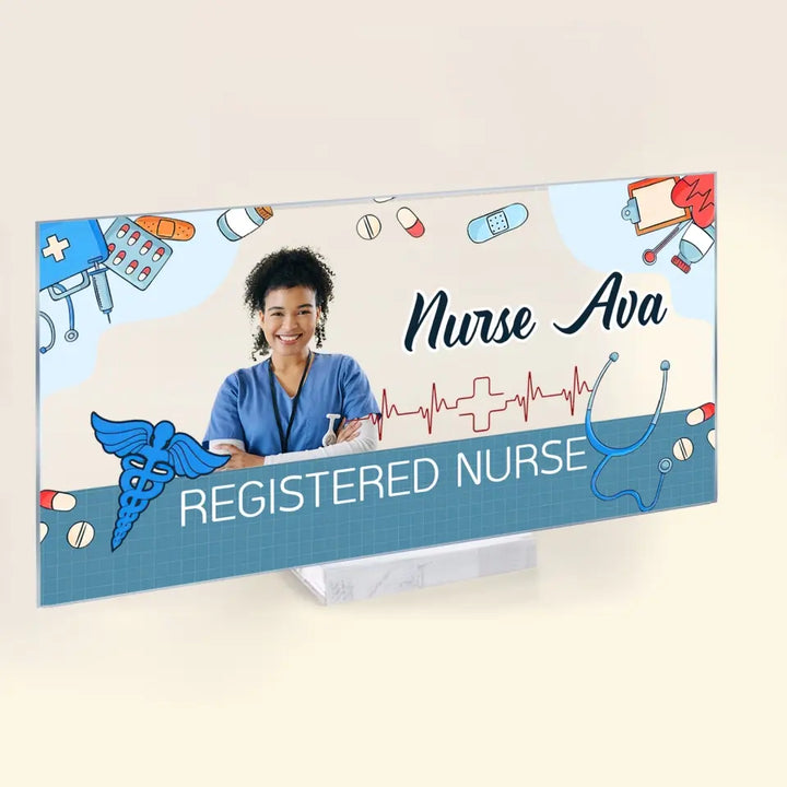 Welcome To My Office Custom Photo - Personalized Custom Acrylic Plaque Clear Stand - Nurse's Day, Appreciation Gift For Nurse