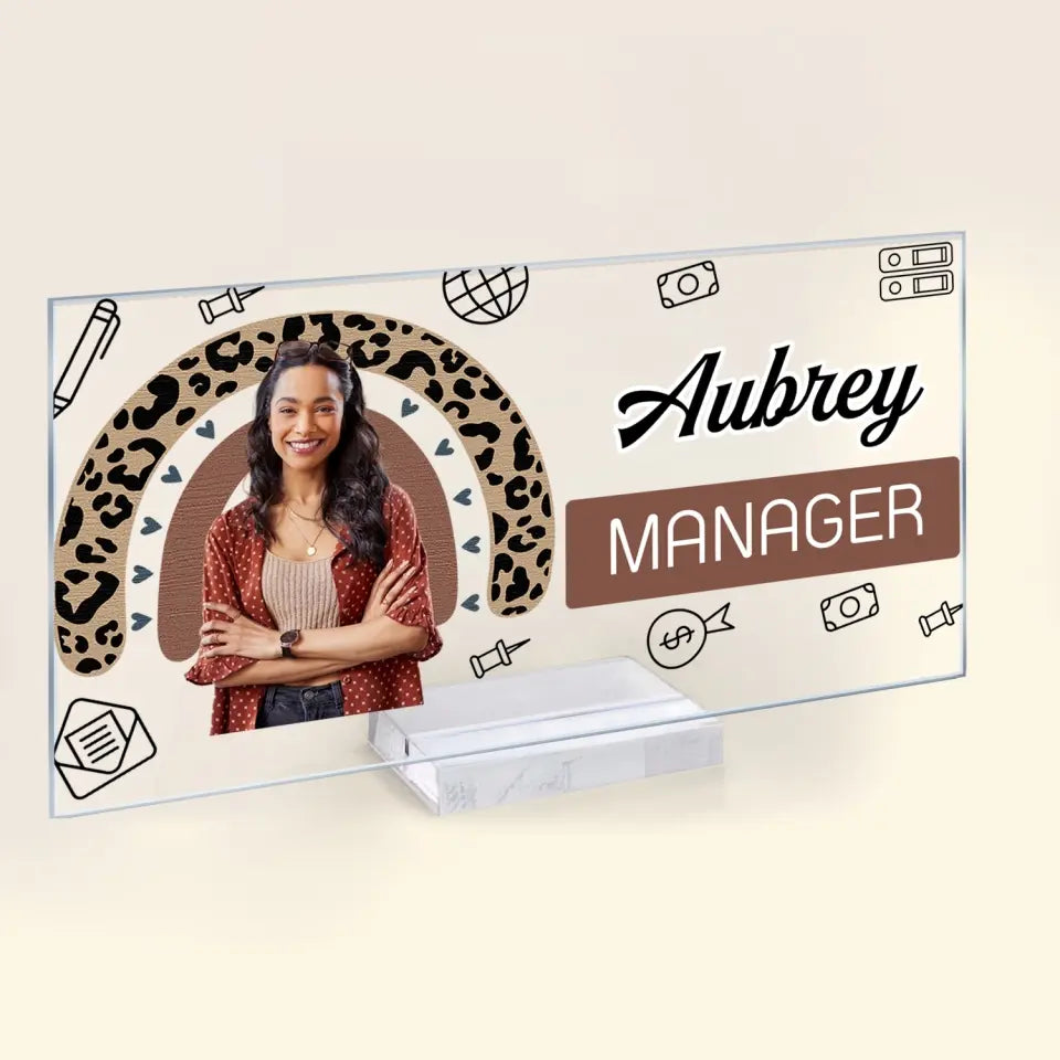 Welcome To My Office Custom Photo - Personalized Custom Acrylic Plaque Clear Stand - Gift For Office Staff, Colleagues