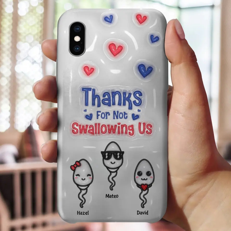 Thank For Not Swallowing Us - Personalized Custom Phone Case - Gift For Mom, Family Members