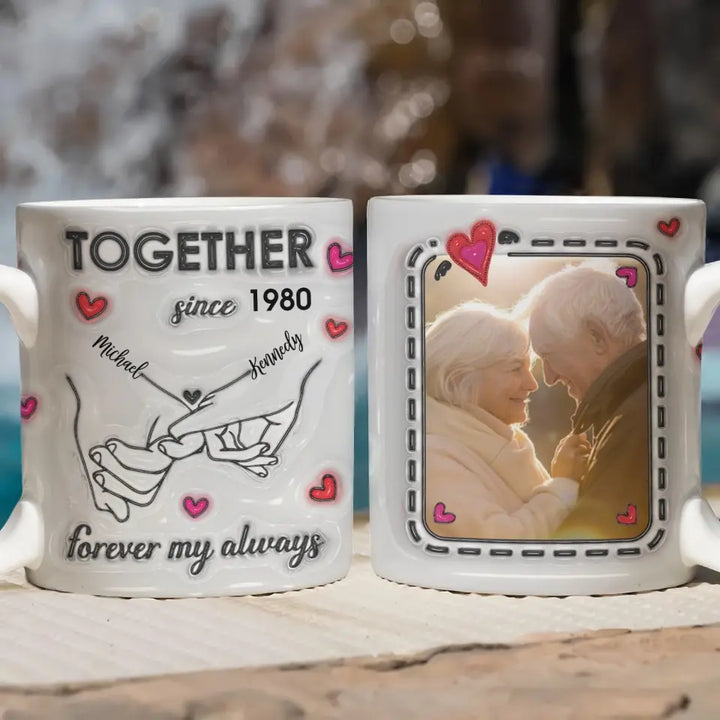 Gift For Couple, Wife, Husband, Boyfriend, Girlfriend - Personalized Custom 3D Inflated Effect Printed Mug - Gift For Couple, Wife, Husband, Boyfriend, Girlfriend