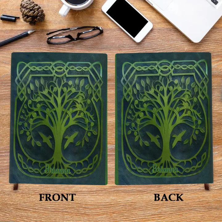 Tree Of Life - Personalized Custom Leather Journal - Gift Family, Family Members