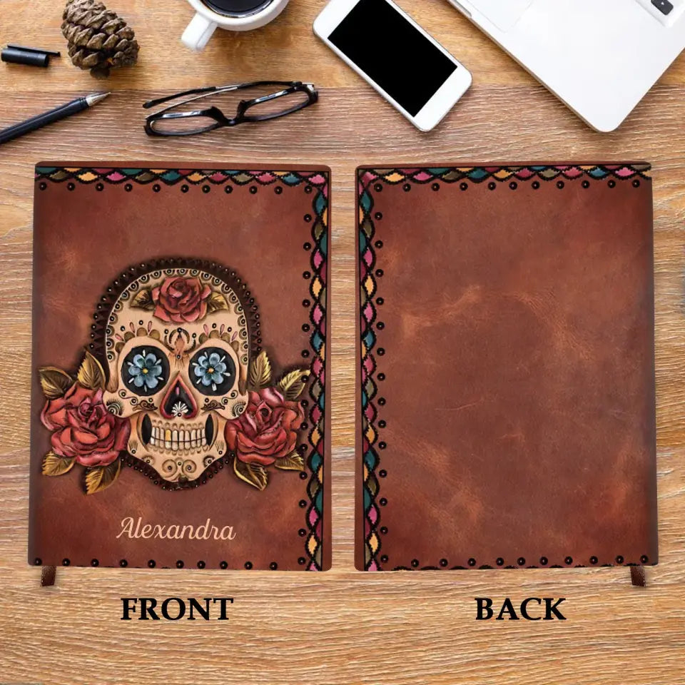 Sugar Skull - Personalized Custom Leather Journal