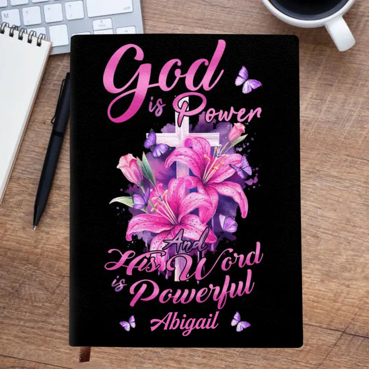 God Is Power And His World Is Powerful - Personalized Custom Leather Journal - Gift For Family, Family Members