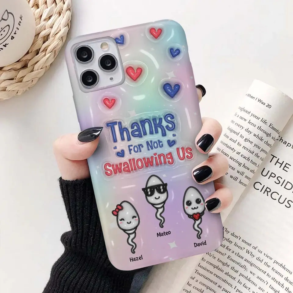 Thank For Not Swallowing Us - Personalized Custom Phone Case - Gift For Mom, Family Members