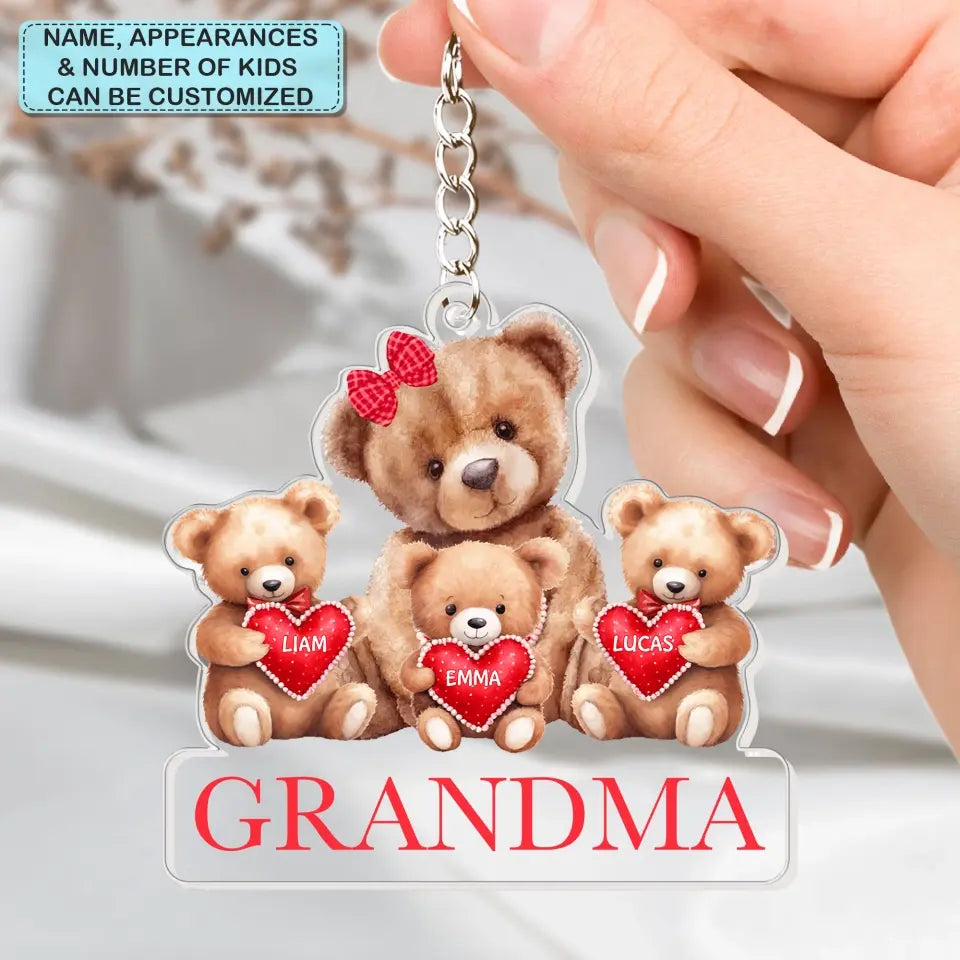 Nana Bear - Personalized Custom One-Side Acrylic Keychain - Mother's Day Gift For Grandma
