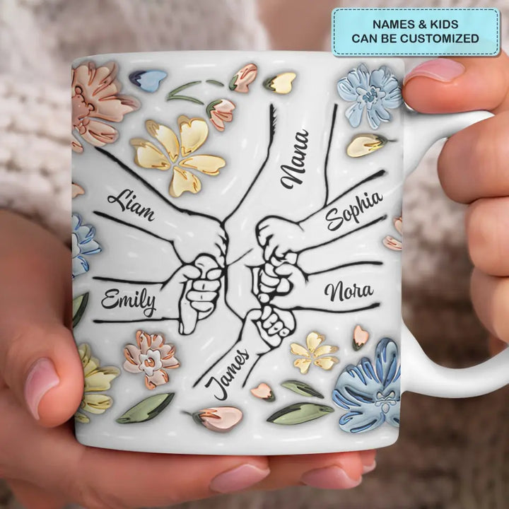 We Love You - Personalized Custom 3D Inflated Effect Printed Mug - Mother's Day Gift For Grandma