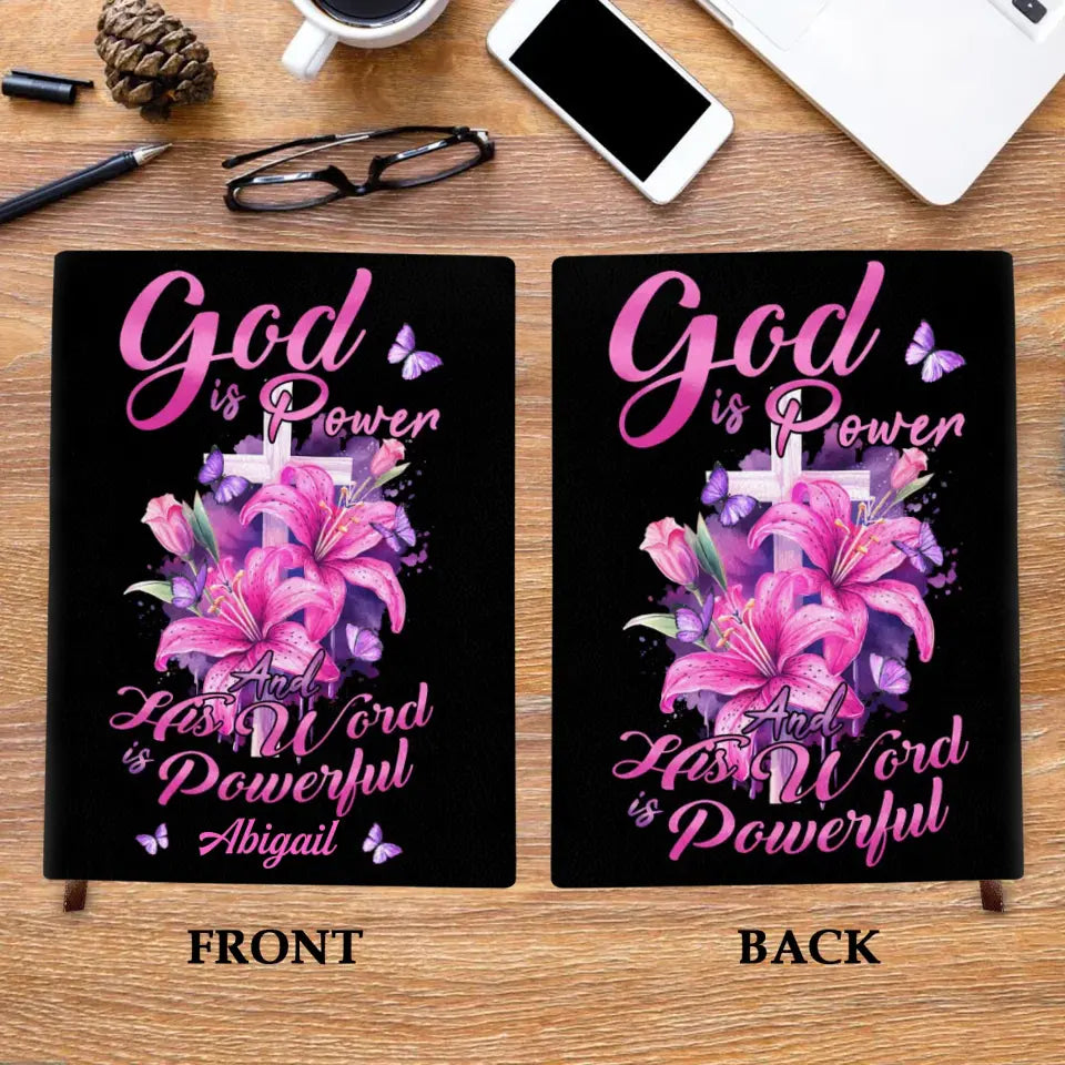 God Is Power And His World Is Powerful - Personalized Custom Leather Journal - Gift For Family, Family Members