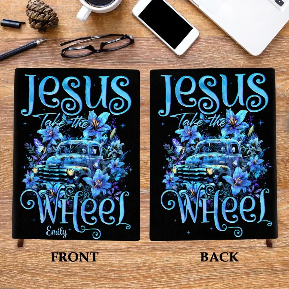 Jesus Take The Wheel V2 - Personalized Custom Leather Journal - Memorial Gift For Besties