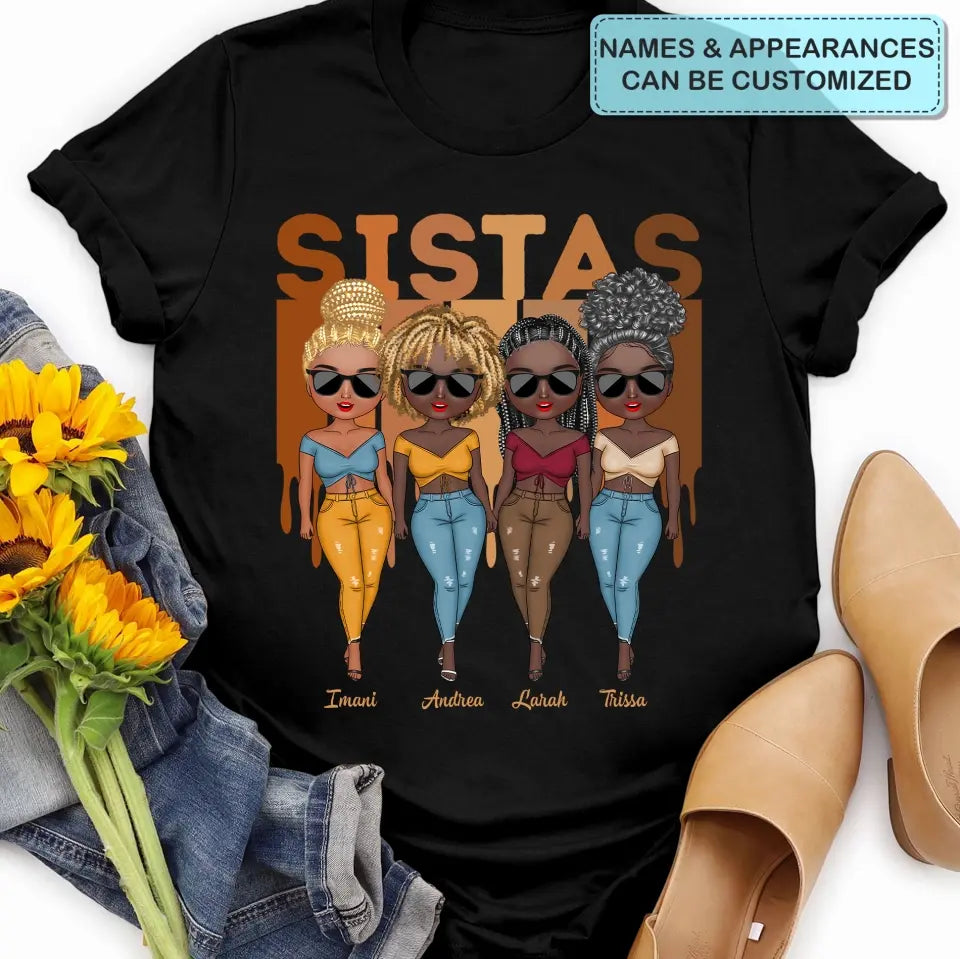 Sistas Forever - Personalized Custom T-shirt - Gift For Friends, Besties