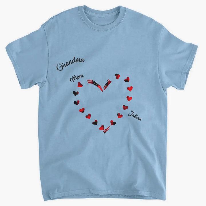 Mom Grandma Colorful Heart - Personalized Custom T-shirt - Mother's Day, Gift For Mom, Grandma