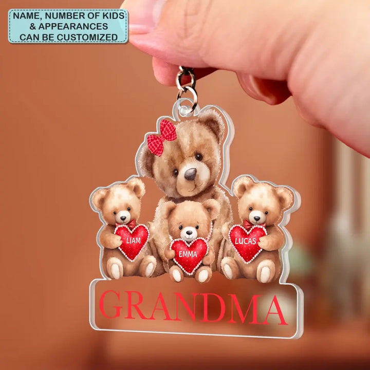 Nana Bear - Personalized Custom One-Side Acrylic Keychain - Mother's Day Gift For Grandma