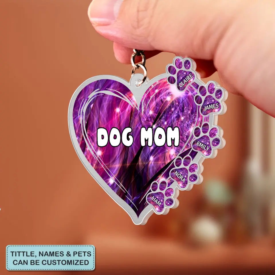 Lovely Heart - Personalized Custom One-Side Acrylic Keychain - Gift For Pet Owner, Pet Lover