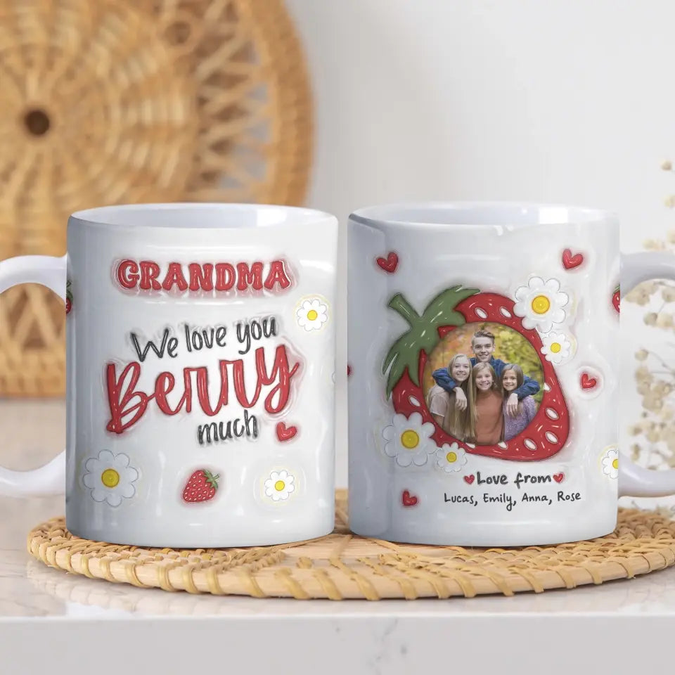 I Love You Berry Much - Personalized Custom White Mug - Mother's Day Gift For Mom, Family Members