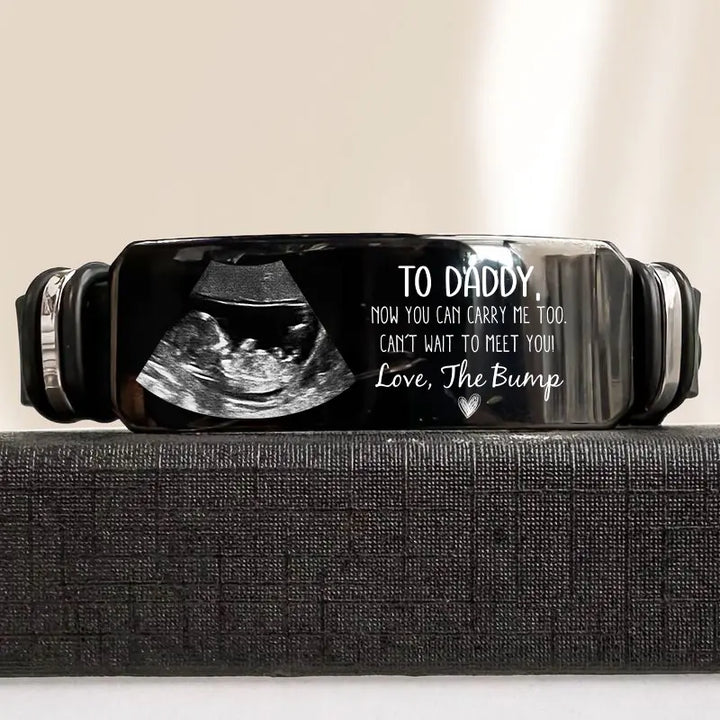 Can't Wait To Meet You - Personalized Custom Photo Bracelet - Gift For Family Members