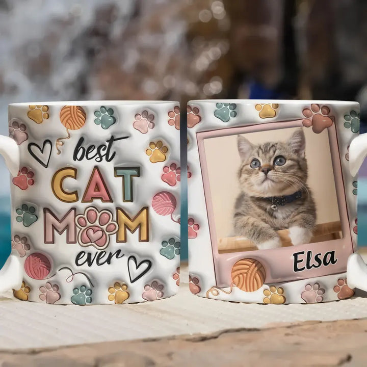 Cat Mom Cat Dad - Personalized Custom 3D Inflated Effect Printed Mug - Gift For Cat Lover, Cat Mom, Cat Dad, Cat Owner