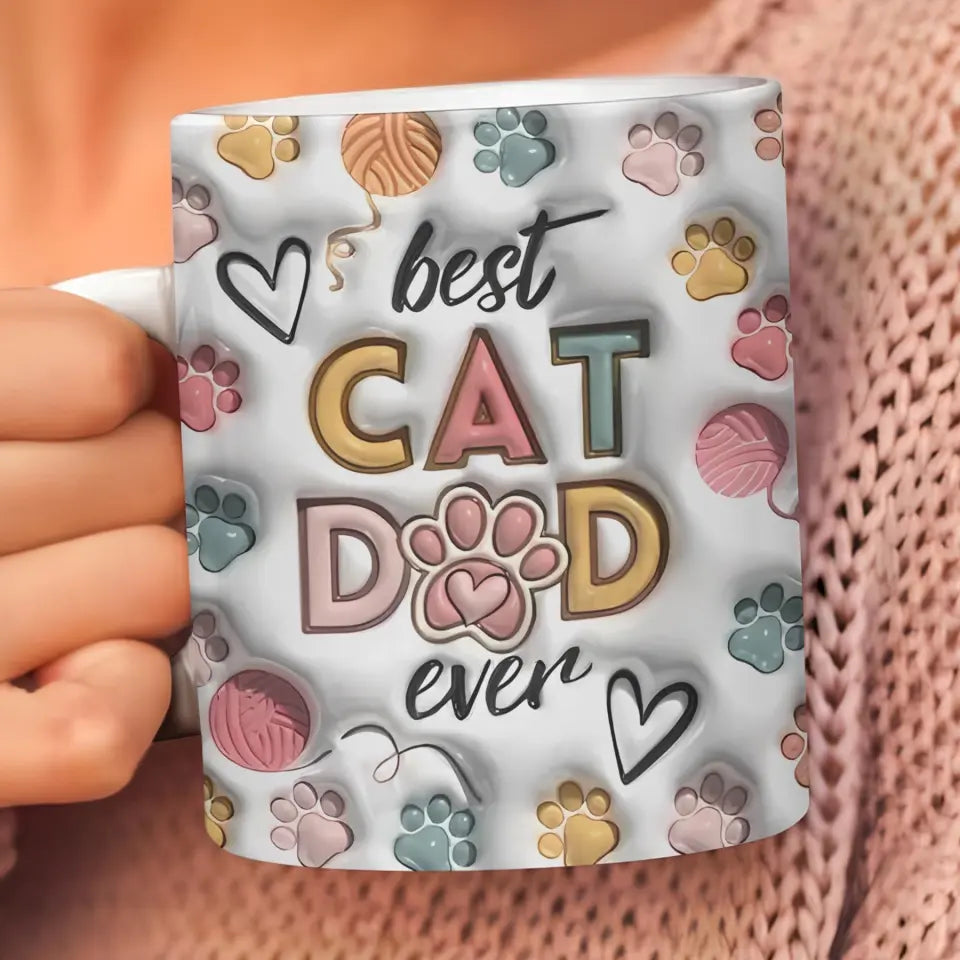 Cat Mom Cat Dad - Personalized Custom 3D Inflated Effect Printed Mug - Gift For Cat Lover, Cat Mom, Cat Dad, Cat Owner
