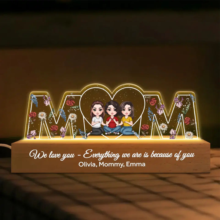I Love You Mom- Personalized Custom Name Night Light - Mother's Day Gift For Mom, Grandma, Family Members
