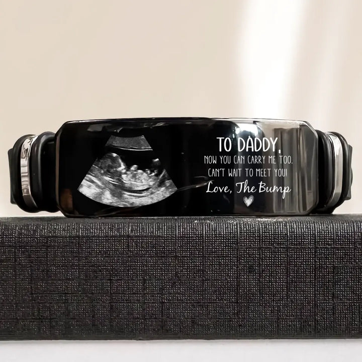 Can't Wait To Meet You - Personalized Custom Photo Bracelet - Gift For Family Members