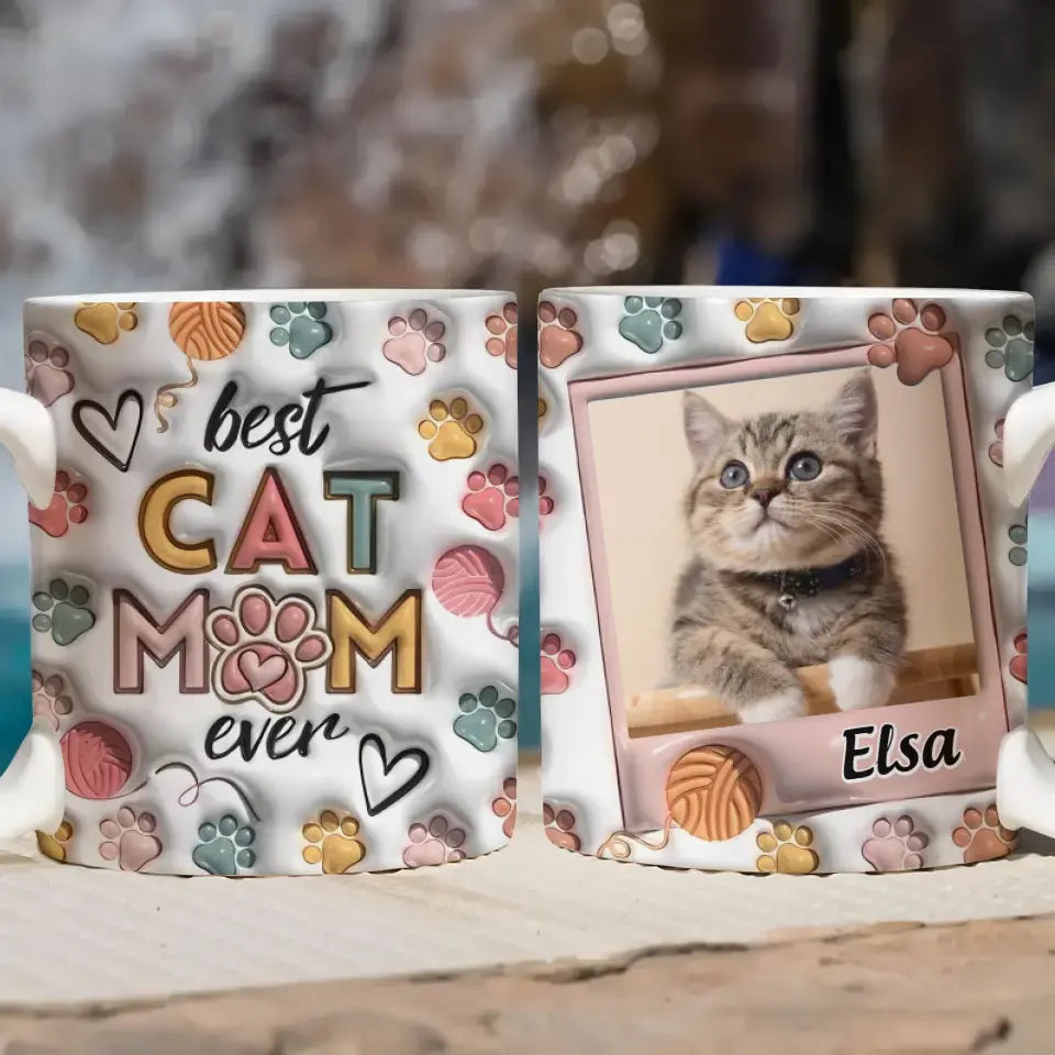 Cat Mom Cat Dad - Personalized Custom 3D Inflated Effect Printed Mug - Gift For Cat Lover, Cat Mom, Cat Dad, Cat Owner