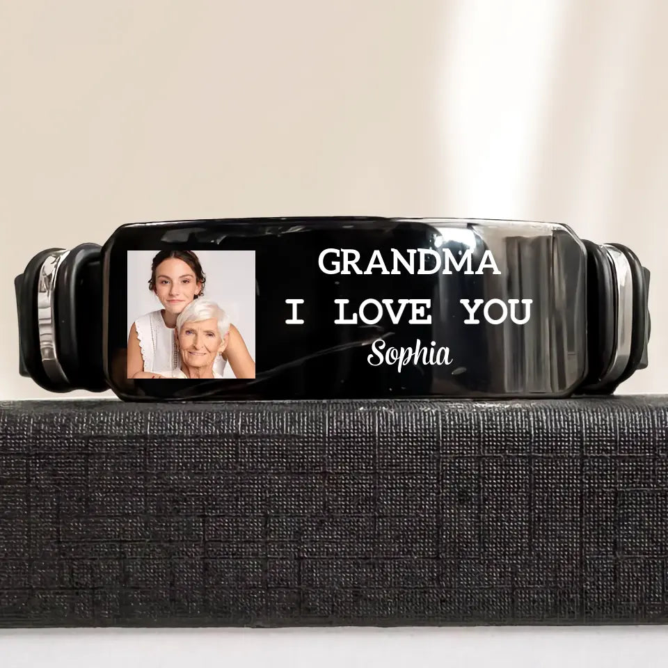 We Love You - Personalized Custom Photo Bracelet - Gift For Grandma