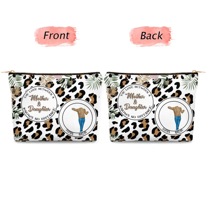 The Love Between Mother And Daughter - Personalized Custom Canvas Makeup Bag - Mother's Day Gift for Mom, Family Members