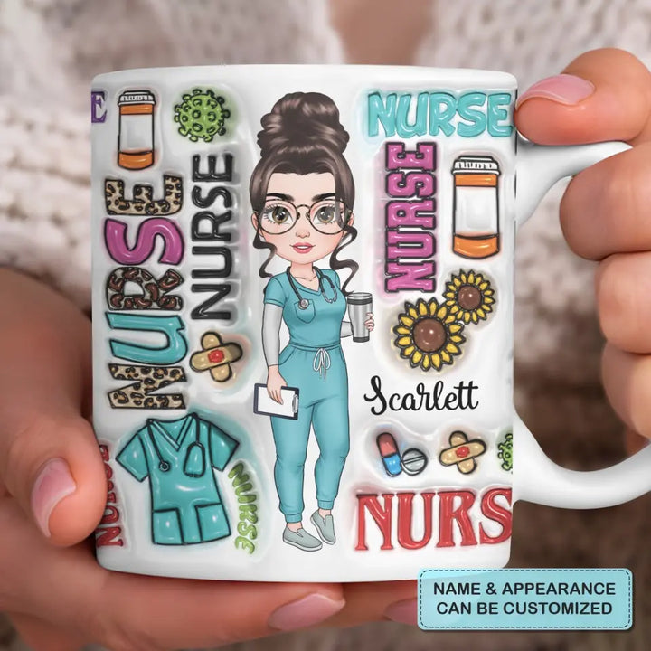 Nurse Life -  Personalized Custom 3D Inflated Effect Printed Mug - Nurse's Day, Appreciation Gift For Nurse