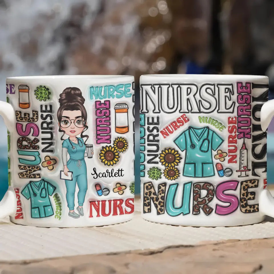 Nurse Life -  Personalized Custom 3D Inflated Effect Printed Mug - Nurse's Day, Appreciation Gift For Nurse