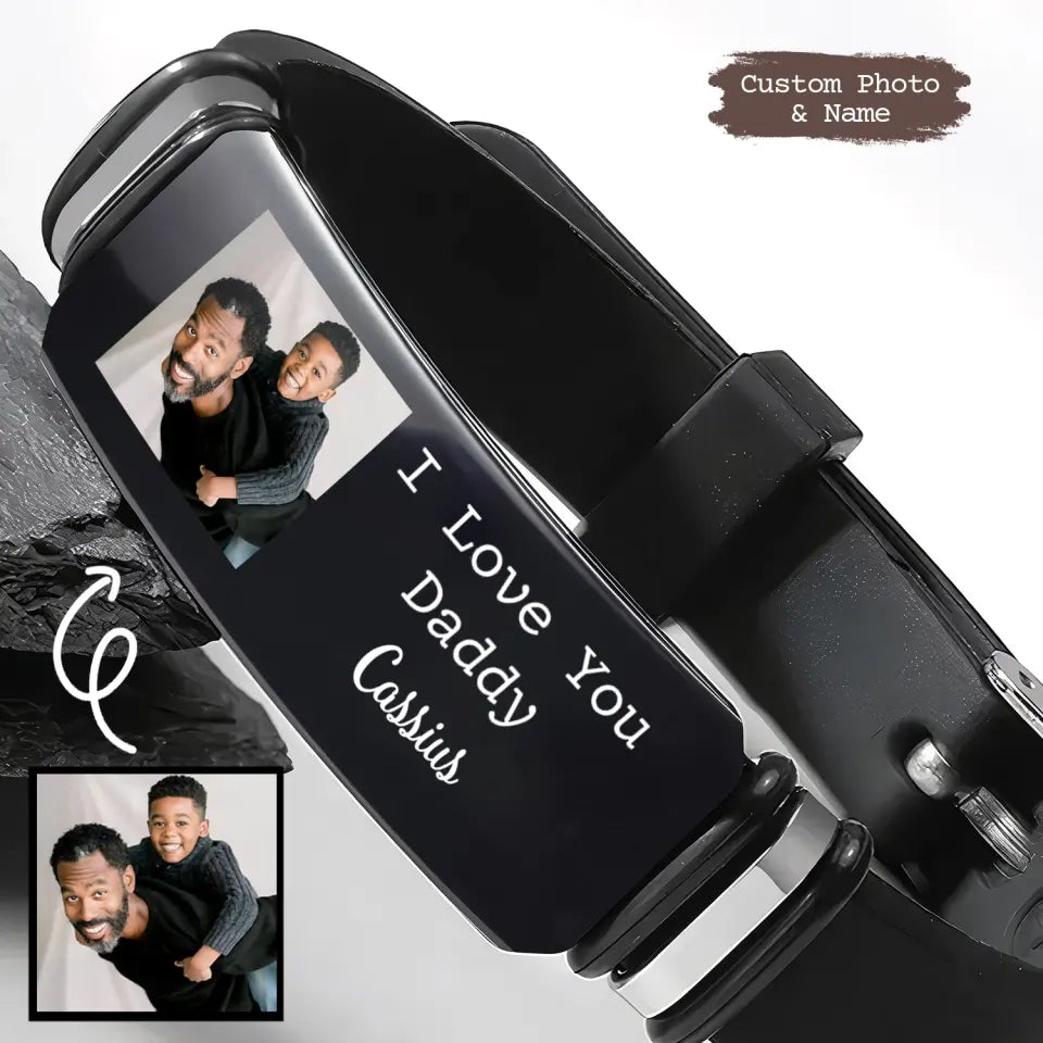 This Dad Is Loved By - Personalized Custom Photo Bracelet - Gift For Dad