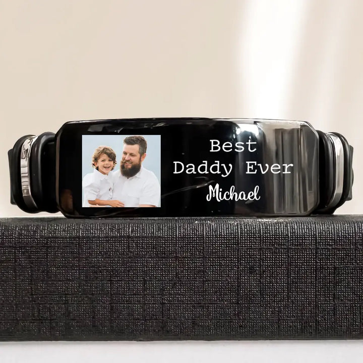 This Dad Is Loved By - Personalized Custom Photo Bracelet - Gift For Dad