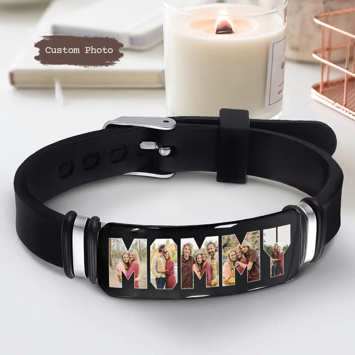 Happy Mother's Day - Personalized Custom Photo Bracelet -  Mother's Day Gift For Mom, Family Members