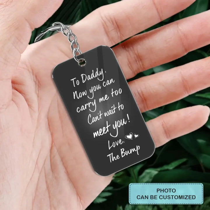 Can't Wait To Meet You -  Personalized Custom Acrylic Keychain - Gift For Family Members