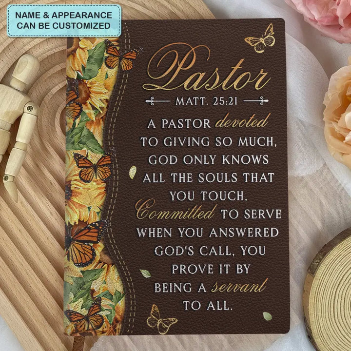Being A Pastor - Personalized Custom Leather Journal -  Gift For Pastor