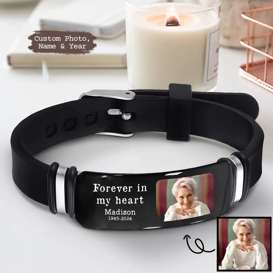 Forever In My Heart - Custom Bracelet - Sympathy Gift