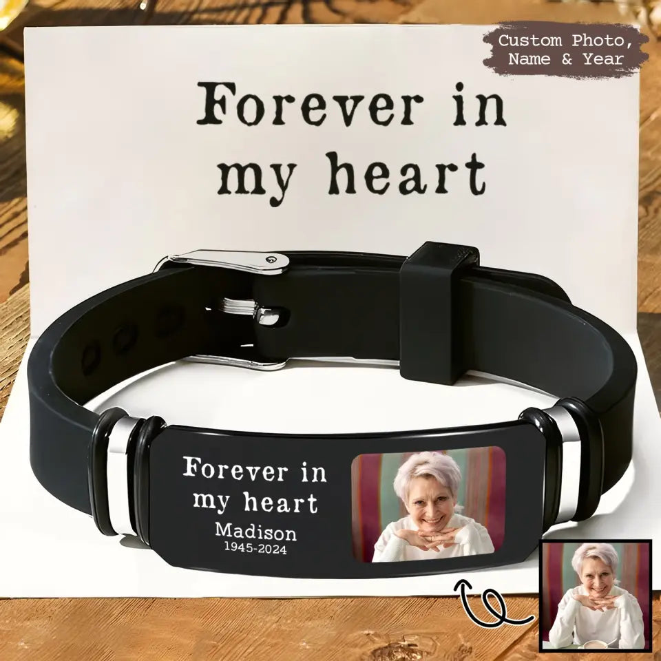 Forever In My Heart - Custom Bracelet - Sympathy Gift