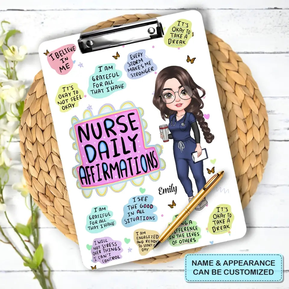 Nurse Daily Affirmation - Personalized Custom Clipboard - Nurse's Day, Appreciation Gift For Nurse