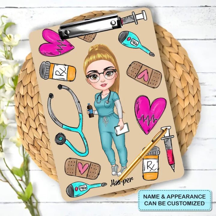 She Works Willingly With Her Hands - Personalized Custom Clipboard - Nurse's Day, Appreciation Gift For Nurse