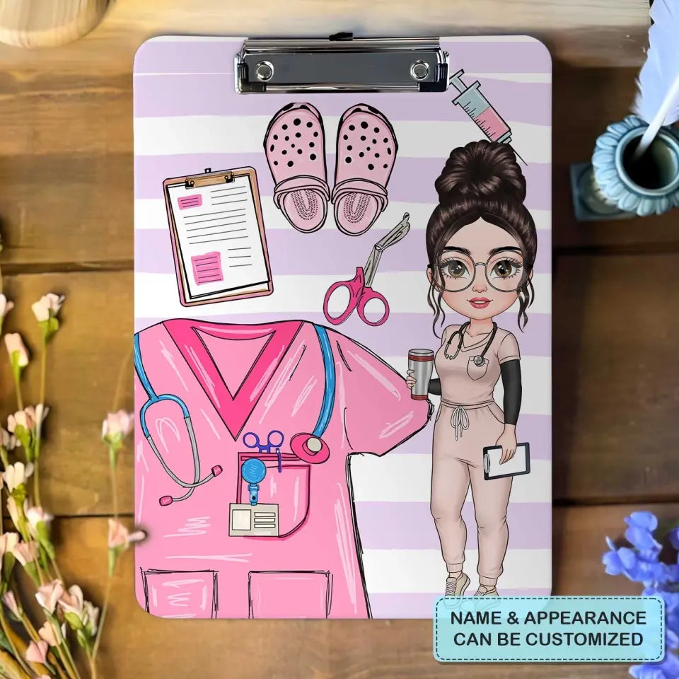 Nurse Pink Clipboard - Personalized Custom Clipboard - Nurse's Day, Appreciation Gift For Nurse
