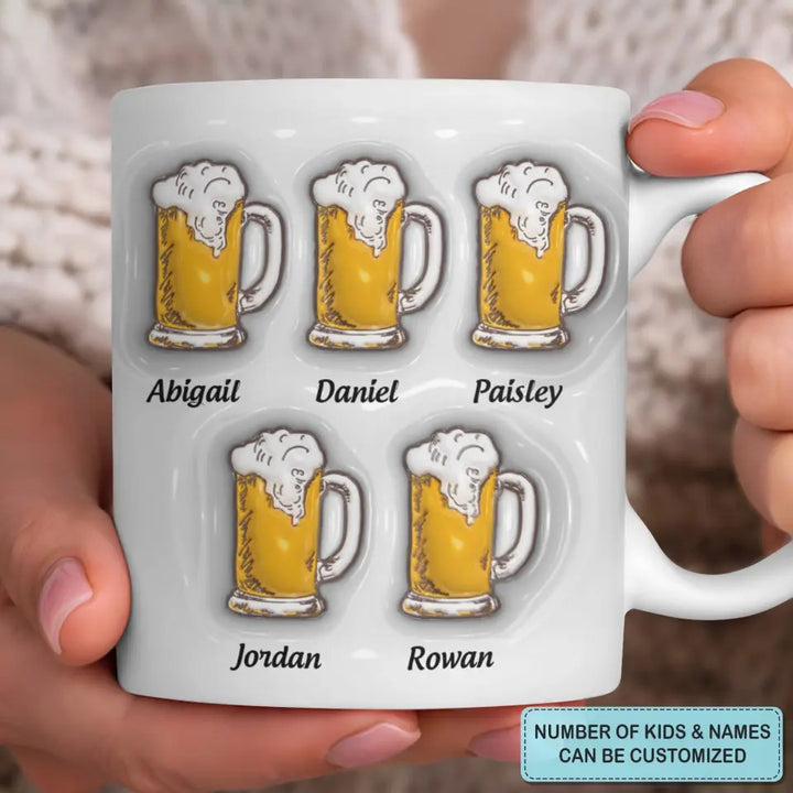 To Dad From The Reasons To Drink - Personalized Custom 3D Inflated Effect Printed Mug - Father's Day Gift For Dad