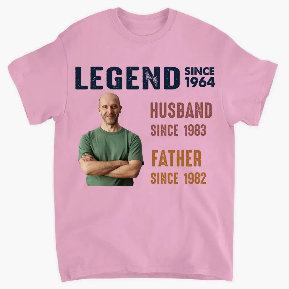 Legend Husband Father Custom Photo -  Personalized Custom T-shirt - Father's Day Gift For Dad
