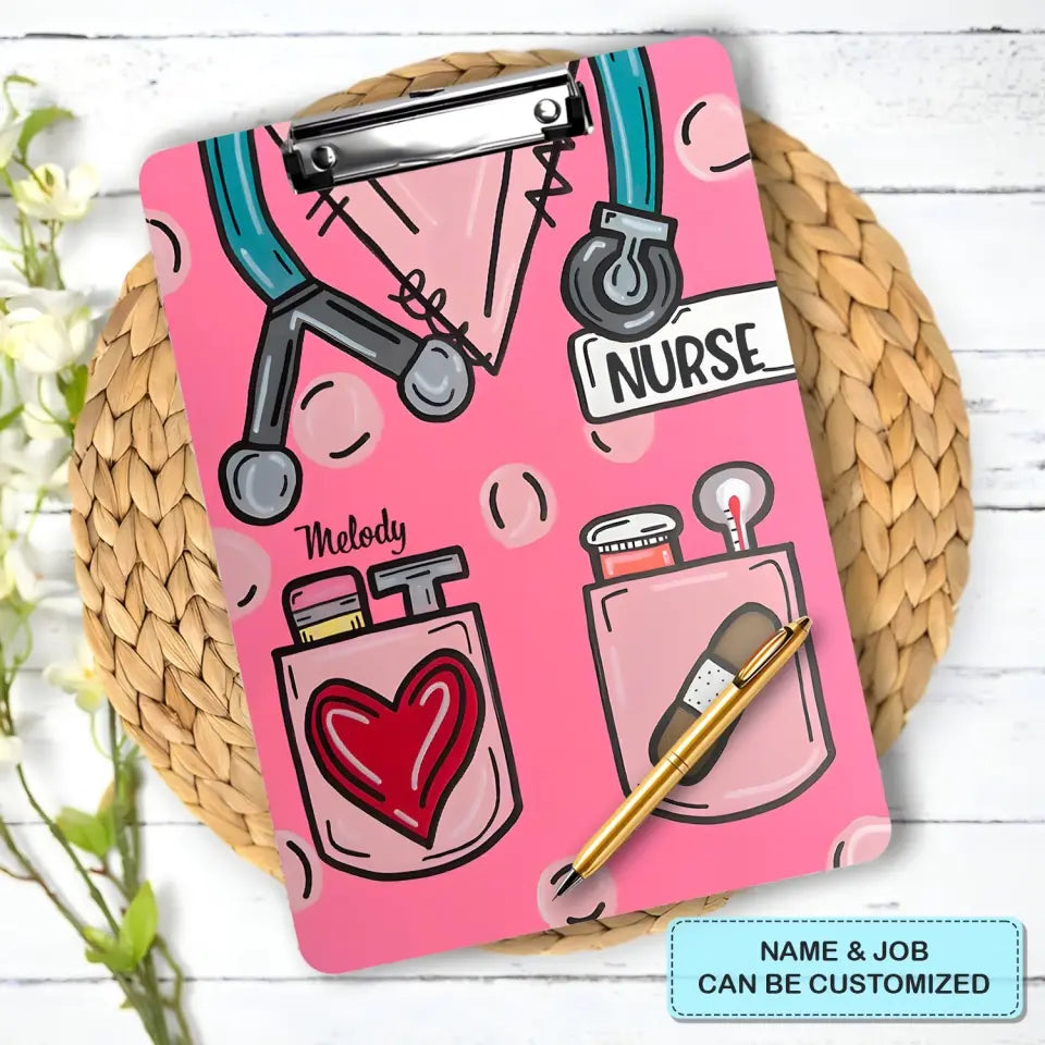 Nurse Scrub - Personalized Custom Clipboard - Nurse's Day, Appreciation Gift For Nurse