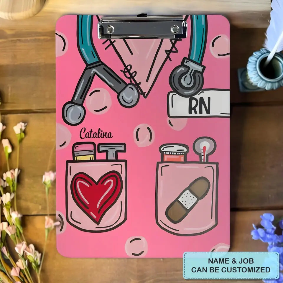 Nurse Scrub - Personalized Custom Clipboard - Nurse's Day, Appreciation Gift For Nurse